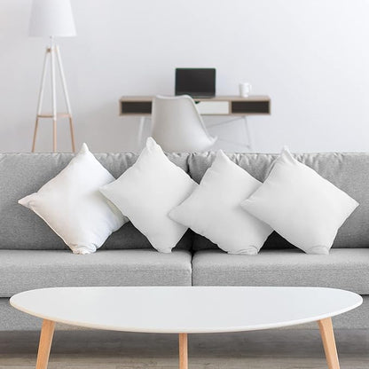 Acanva 24x24 Throw Pillow Inserts Set of 2, Premium Polyester Fiber Fill Square Sham Stuffer Cushion for Sofa, Bed, Couch and Chair, Machine Washable, 24x24 Inch(for 22x22 Cover), White 2 Count