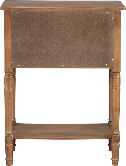 Knocbel Slim Antique Entry Console Table with 3 Drawers & Bottom Open Shelf, Solid Wood Narrow Sofa Couch Table for Entryway Hallway Living Room 23.7" W x 13" D x 31.4" H Natural