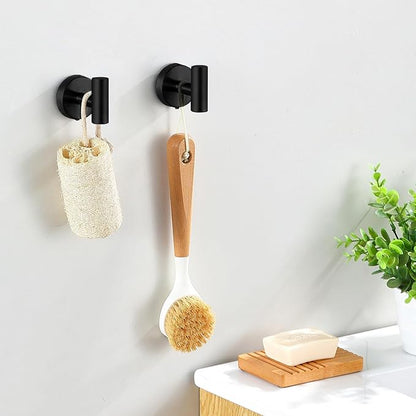 5-Pieces Matte Black Bathroom Accessories Set, Stainless Steel Bathroom Hardware Set, Bath Towel Bar Set, Towel Racks for Bathroom Wall Mounted.