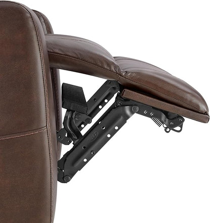Watson & Whitely Genuine Leather Power Recliner Chairs for Adults, Lay Flat Recliner with Power Headrest, USB Ports and Cup Holders, Electric Reclining Sofa for Living Room, Bedroom, Dark Brown