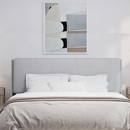 Hillsdale, Emslie King Upholstered Adjustable Headboard, Light Gray