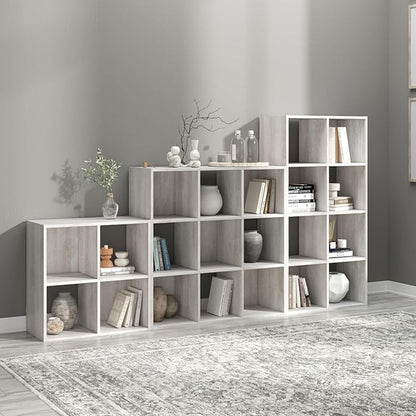 Signature Design by Ashley Paxberry Coastal 8 Cube Storage Organizer or Bookcase, Whitewash