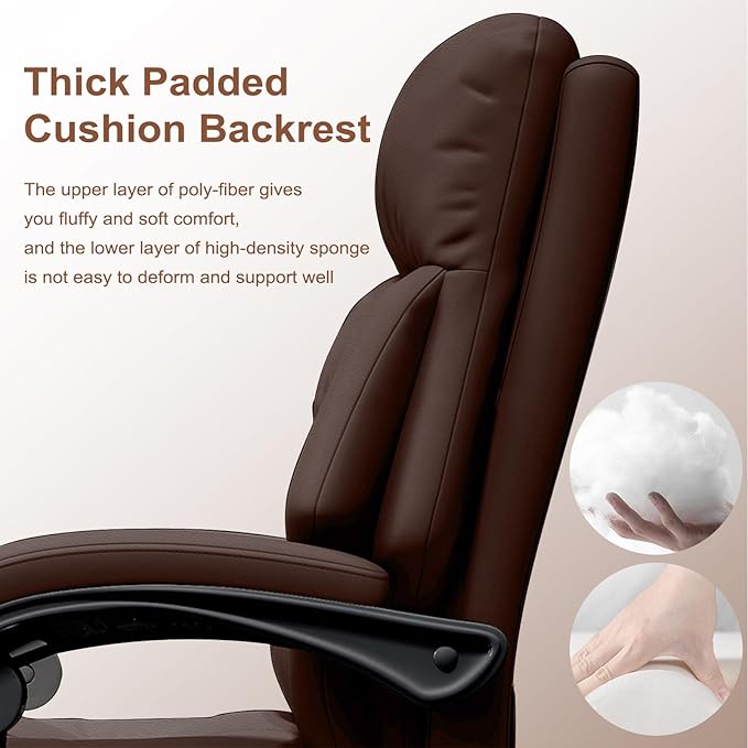 Office Chair with Leg Rest Executive Desk Chairs with Wheels High Back Computer Gaming Chairs Adjustable Reclining Ergonomic Work Chair for Home Office