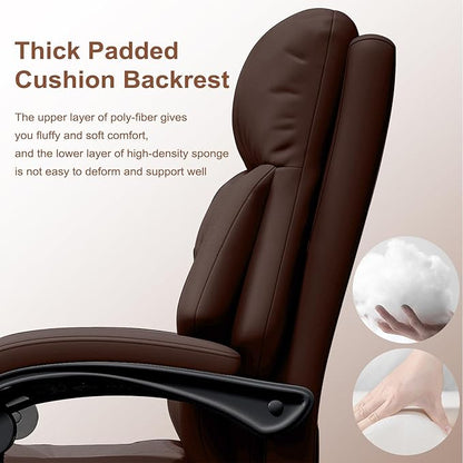 Office Chair with Leg Rest Executive Desk Chairs with Wheels High Back Computer Gaming Chairs Adjustable Reclining Ergonomic Work Chair for Home Office