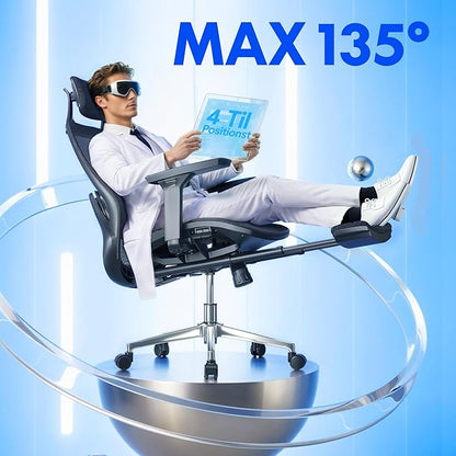FLEXISPOT MasterEase Massage Office Chair, High Back Ergonomic Desk Chair with Adjustable Headrest, 3D Armrests, 2D Lumbar Heated Massage, 4-Position Recline, Foam Seat, Black