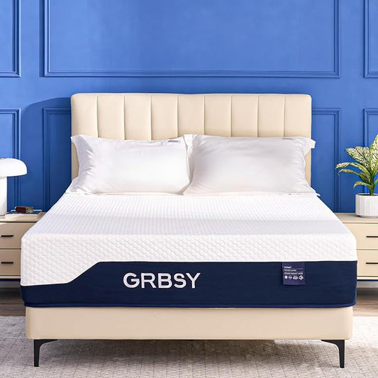 Queen Mattress Firm, 12 Inch Cooling Gel Memory Foam Mattress, Back Pain Relief, Cooling Ice Silk Cover, Bed Mattress in Box, CertiPUR-US Certified