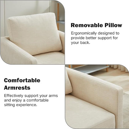 Chifee & Vingol 30.7" W Mid Century Modern Swivel Accent Chair for Living Room Set of 2,Beige