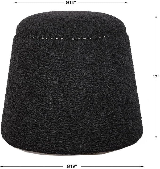 Uttermost Gumdrop Black Ottoman
