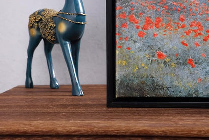 Wieco Art Framed Wall Art The Poppy Field Near Argenteuil Canvas Prints of Claude Monet Floral Oil Paintings Classic Flowers Landscape Pictures Artwork for Bedroom Home Decorations
