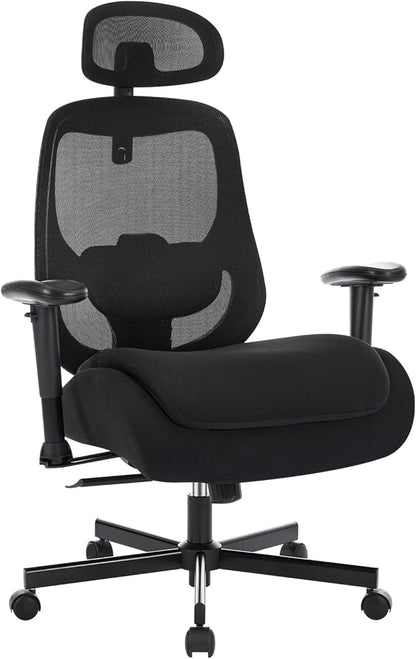 Ergonomic Home Office Desk Chair,Breathable Mesh Chair with Expanded High Back Lumbar Support,Adjustable Height,Armrests and Headrest