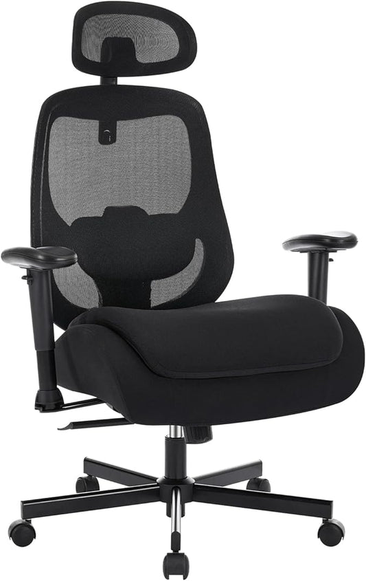 Ergonomic Home Office Desk Chair,Breathable Mesh Chair with Expanded High Back Lumbar Support,Adjustable Height,Armrests and Headrest