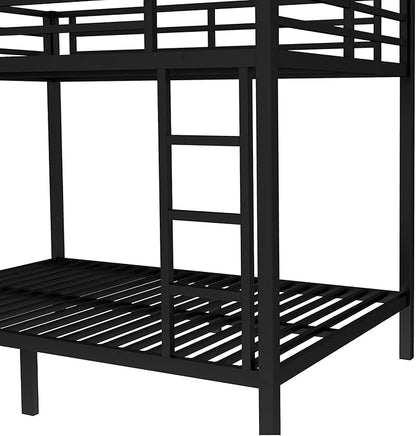Bellemave Full Over Full Bunk Bed for Adults, Full Size Bunk Beds Frame with Build in Ladder, Black