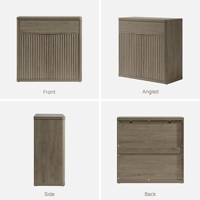 SICOTAS Buffet Cabinet with Storage - Accent Fluted Storage Cabinet with 6 Doors & 3 Drawers Sideboard Credenza Buffet Table Console Cabinets for Living Room Kitchen Dining Room Entryway Office