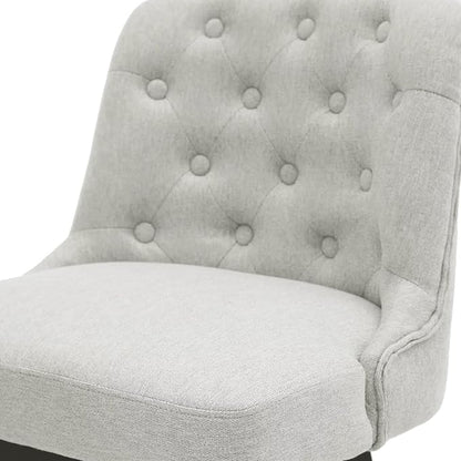 MINCETA Bar Stool, 30 Inch Upholstered Barstool with Low Tufted Back and Footrest, Swivel Counter Height Barstool for Kitchen Island Home Bar Performance Fabric Greige