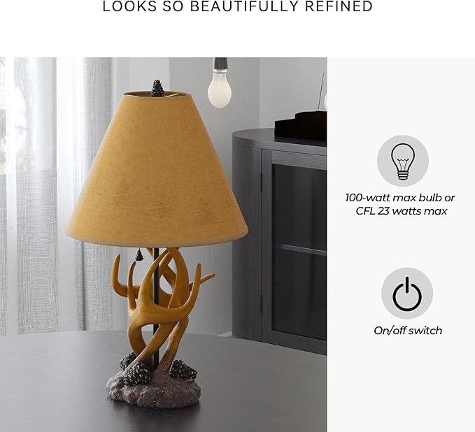 Signature Design by Ashley Derek Rustic Cabin Antler Lamp Set, 2 Count, Brown