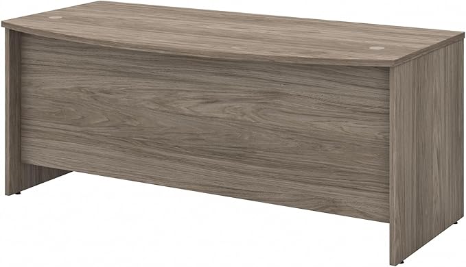 Bush Business Furniture Studio C Bow Front Desk, 72W x 36D, Modern Hickory