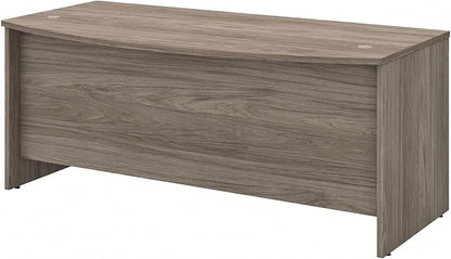 Bush Business Furniture Studio C Bow Front Desk, 72W x 36D, Modern Hickory