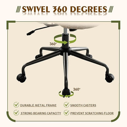 High Back Office Chair,Modern Swivel Office Chair,Brown Suede Fabric Gaming Chair,Height Adjustable Home Office Desk Chair with Lumbar Support