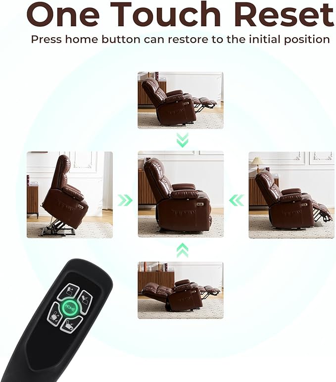 Dual Motor Power Lift Recliner Chair for Elderly with Massage and Heat, Oversized Lift Chair with Arm Storage, Lay Flat Lift Recliner for Adults, Big Tall, Infinite Position, Brown