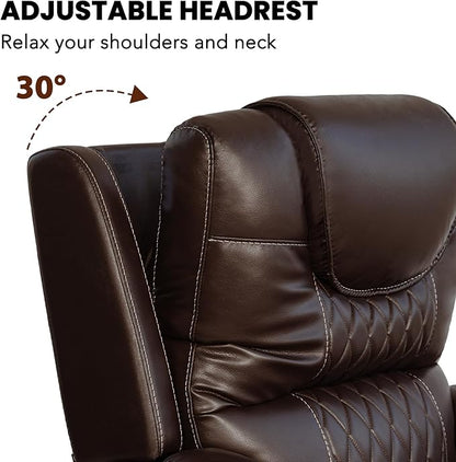EONIX Triple Motor Lay Flat Power Lift Recliner Chair for Elderly with Massage, 400lbs Electirc Lift Chair for Living Room, Independent Adjustable Backrest Headrest, Extended Footrest, Dark Brown