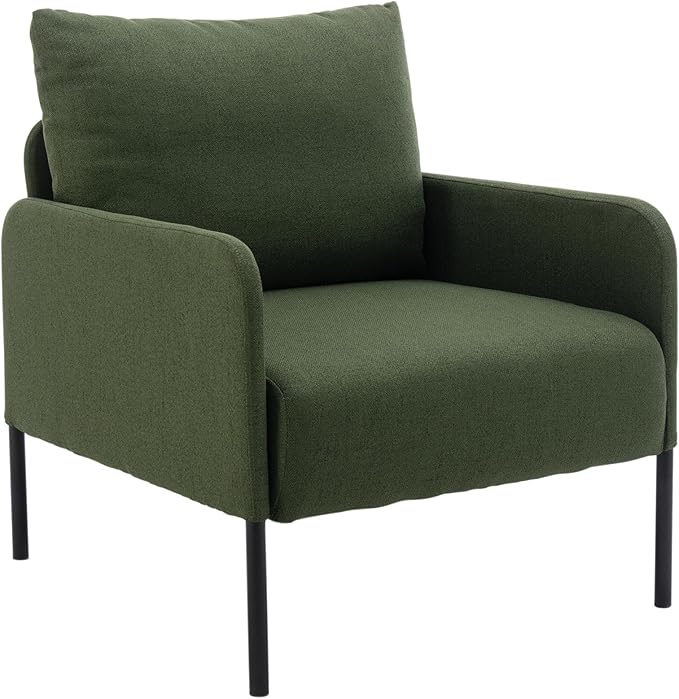 Kmax Accent Chair, Small Upholstered Living Room Chair with Back Cushion and Wide Seat for Small Speace Apartment Bedroom - Green