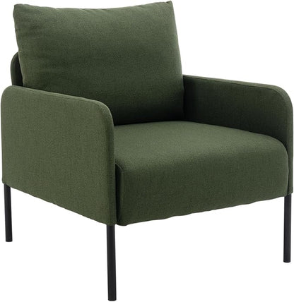 Kmax Accent Chair, Small Upholstered Living Room Chair with Back Cushion and Wide Seat for Small Speace Apartment Bedroom - Green
