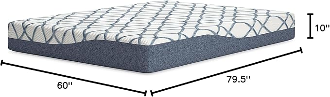 Signature Design by Ashley 10 Inch Chime Elite 2.0 Firm Green Tea Memory Foam Mattress for Cool Sleep and Pressure Relief, Queen, Fiberglass Free, Mattress In A Box