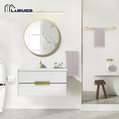 Brushed Gold Bathroom Hardware Set, 4-Piece Bath Towel Bar Set SUS304 Stainless Steel Towel Rack Set for Bathroom, 23.6 inches Bathroom Towel Holder Set Wall Mounted