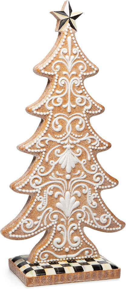 MACKENZIE-CHILDS Gingerbread Cookie Tabletop Christmas Tree, Gingerbread Christmas Decor, Large