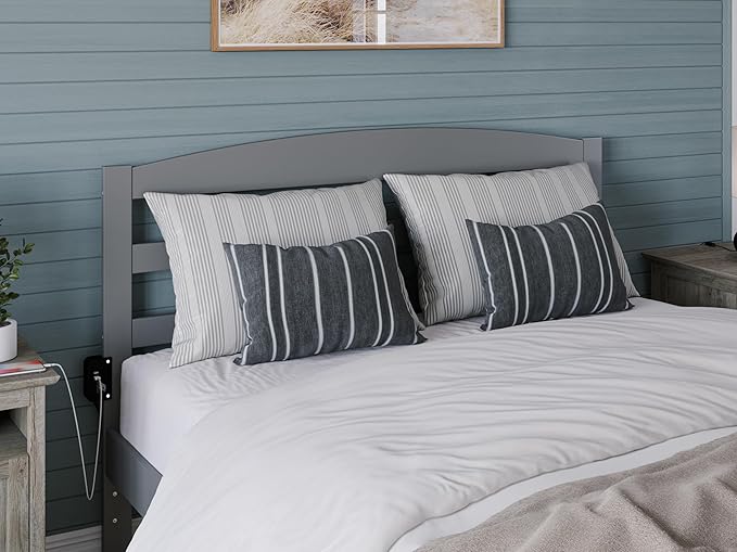 AFI, Warren Queen Platform Bed with Twin XL Trundle, Grey
