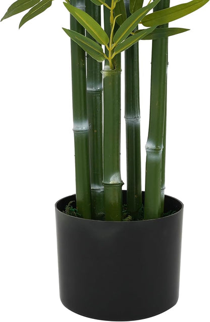 Christopher Knight Home Alene Set of 2 72''H Artificial Tree Indoor, Artificial Bamboo Tree with Nursery Pot, Faux Tree with Black Plastic Pot for Living Room, Artificial Plant for Home Decor, Green