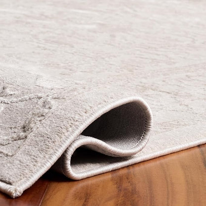 SAFAVIEH Area Rug 5' Round - Reflection Collection - Cream & Ivory, Non-Shedding & Easy Cleaning, Ideal for Living Room, Bedroom (RFT665D)