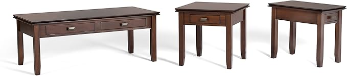 SIMPLIHOME Artisan Console Table - 46 Inch Wide Solid Wood Sofa Table in Natural Aged Brown, Transitional Storage Table for Entryway or Living Room with 2 Drawers and Clean Angle-Edged Top