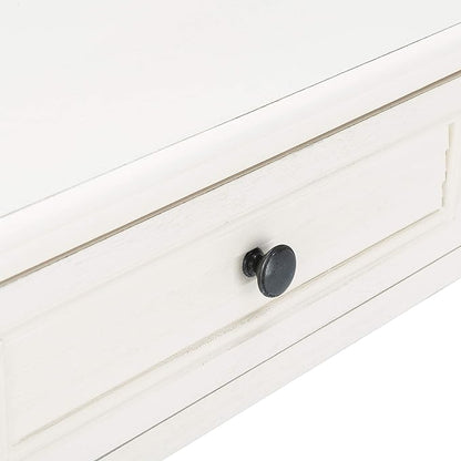 Safavieh Home Collection Tate Distressed White 2-Drawer Bottom Shelf Console Table