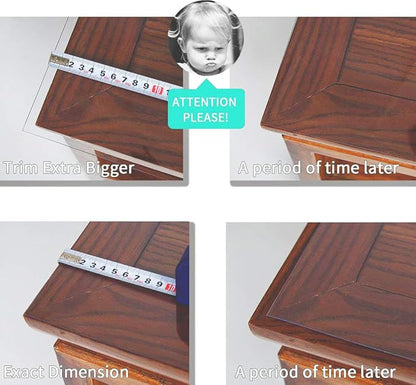 NECAUX Custom 16 x 40 Inch Clear Desk Cover Protector, 1.5mm Thick Plastic Desk Pad, Desk Protector Clear, Desk Mats on top of Desks, Vinyl Clear Table Cover Protector for Computer Desk, Writing Desk