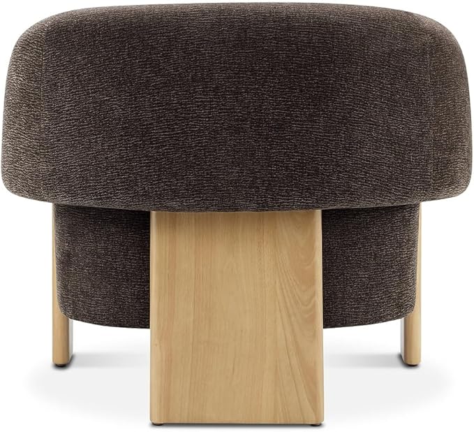 CHERS Mid-Century Modern Accent Chair, Upholstered Vintage Living Room Chairs with Wood Legs, Luxury Velvet Fabric Green Accent Chair Comfy Lounge Armchair for Reading Nook, Bedroom, Office (Espresso)