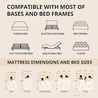 EGOHOME 12 Inch King Memory Foam Mattress for Back Pain, Cooling Copper Gel Bed in a Box, Foam Made in USA, CertiPUR-US Certified, Therapeutic Medium Firm, 76x80x12 Black