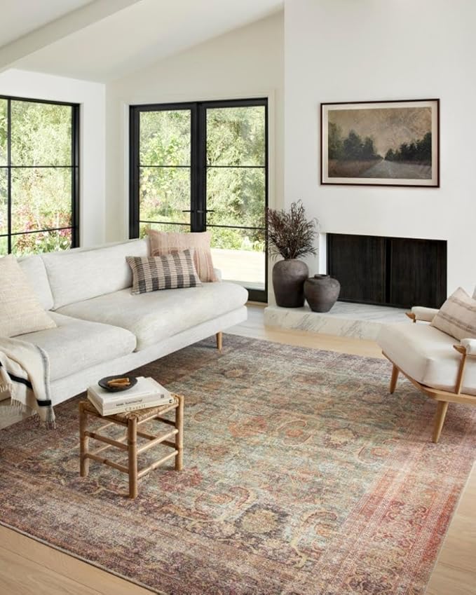 Loloi Amber Lewis Georgie Collection GER-03 Jade/Sunset 2'-6" x 7'-6", .19" Pile Height, Runner Rug