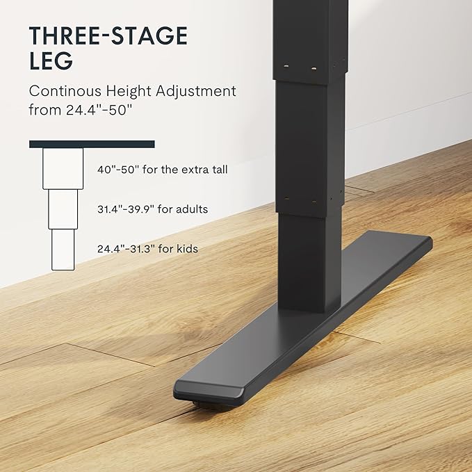 FLEXISPOT E6 MAX Dual Motor 55x28 Inch 3-Stage Heavy Duty Standing Desk, 330lbs Weight Capacity, Height Adjustable Desk w/Cable Management & Wheels (Seamless Special Walnut Desktop + Black Frame)