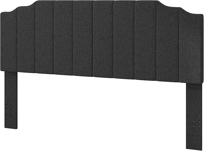 King Size Headboard Only, Linen Wall Mounted Headboard King for Adjustable Bed Modern Upholstered Head Board Easy Assembly, Dark Gray