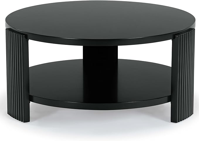 SAFAVIEH Couture Collection Liabella Black Round Coffee Table