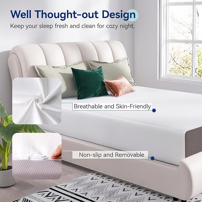 Amazon Basics Memory Foam Mattress, Medium Firm, 12 Inch, California King, White/Grey