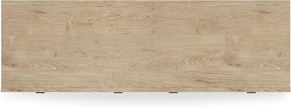 Signature Design by Ashley Cielden Coastal 6-Drawer Dresser, Bronze-Tone Knobs, Safety Stop, Textured Cane Details, 62.01" W x 19.65" D x 35.67" H, Light Brown