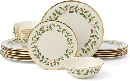 Lenox 899203 Holiday 18-Piece Dinnerware Set, Service For 6
