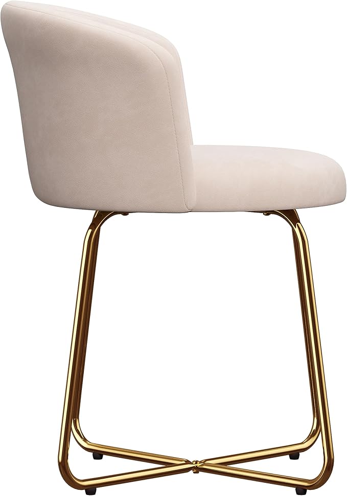 Hillsdale Marisol Metal Vanity Stool for Makeup Room or Bathroom, Gold
