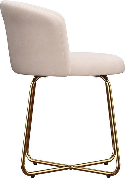 Hillsdale Marisol Metal Vanity Stool for Makeup Room or Bathroom, Gold