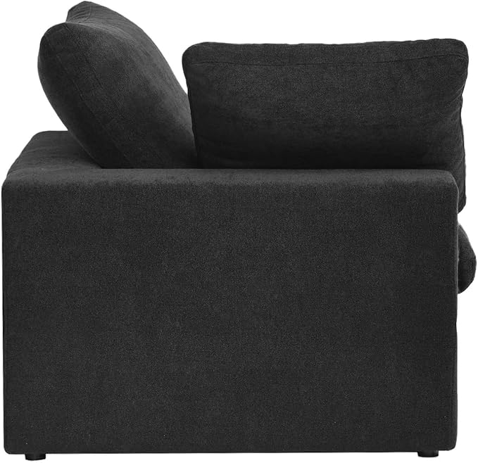Cloud Modular Sectional Sofa for Livingroom,Large Down Filled Comfort Corner Sectional Sofa Couch with Ottoman,Wide Deep Seat Convertible Couches for Office Apartment,V Shaped,Black