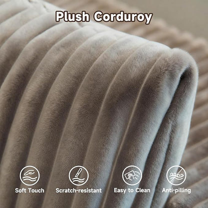 Upgrade 108’’ L Shape Cloud Couch, Plush Corduroy Sectional Sofa with Chaise, Boneless Couches for Living Room Bedroom, No Assembly Required (Khaki, Right Facing Chaise)