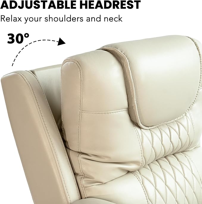 EONIX Triple Motor Lay Flat Power Lift Recliner Chair for Elderly with Massage, 400lbs Electirc Lift Chair for Living Room, Independent Adjustable Backrest Headrest, Extended Footrest, Cream White