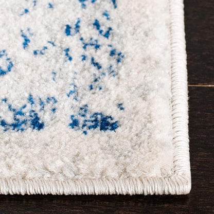 SAFAVIEH Evoke Collection 4' x 6' Ivory / Navy EVK256N Oriental Distressed Non-Shedding Living Room Bedroom Accent Rug